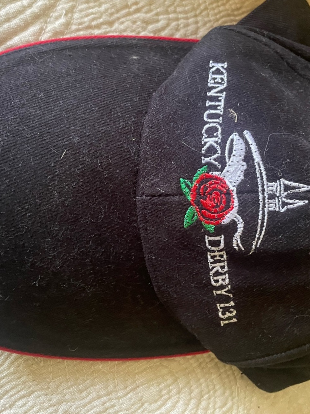 Churchill Downs Embroidered Cap - Black with Red Stitching